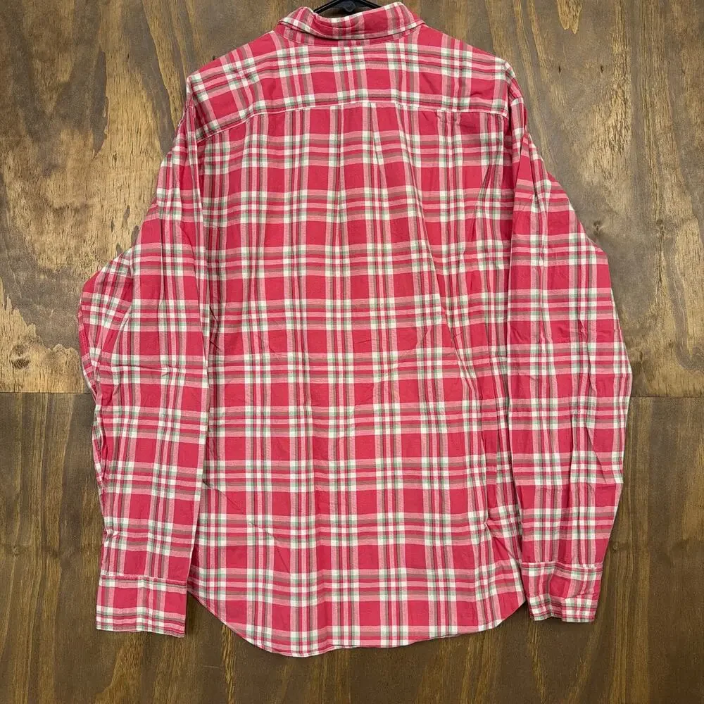 J.Crew Tailored Mens Shirt Pink Red Plaid Woven Button Down Long Sleeve XL